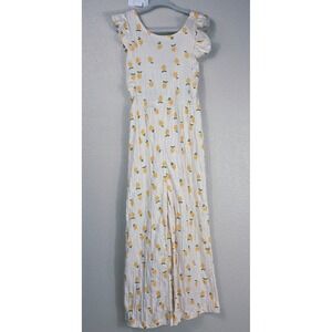Zara Girls Lemon Print Gauze Jumpsuit Wide Leg NWT Size 5-6